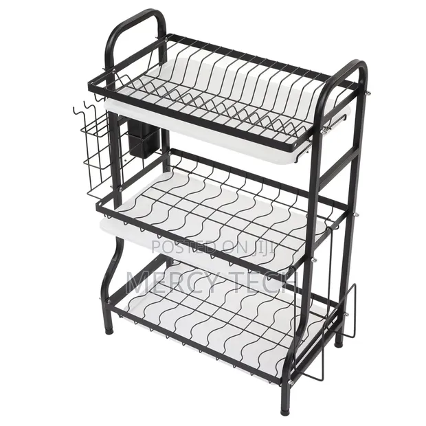 Heavy Duty Executive 3-Tier Dish Rack (10-Piece Box) - 1