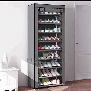 10-Layer Free Standing Shoe Rack yenye Cover