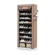 10-Layer Free Standing Shoe Rack with Cover - 2