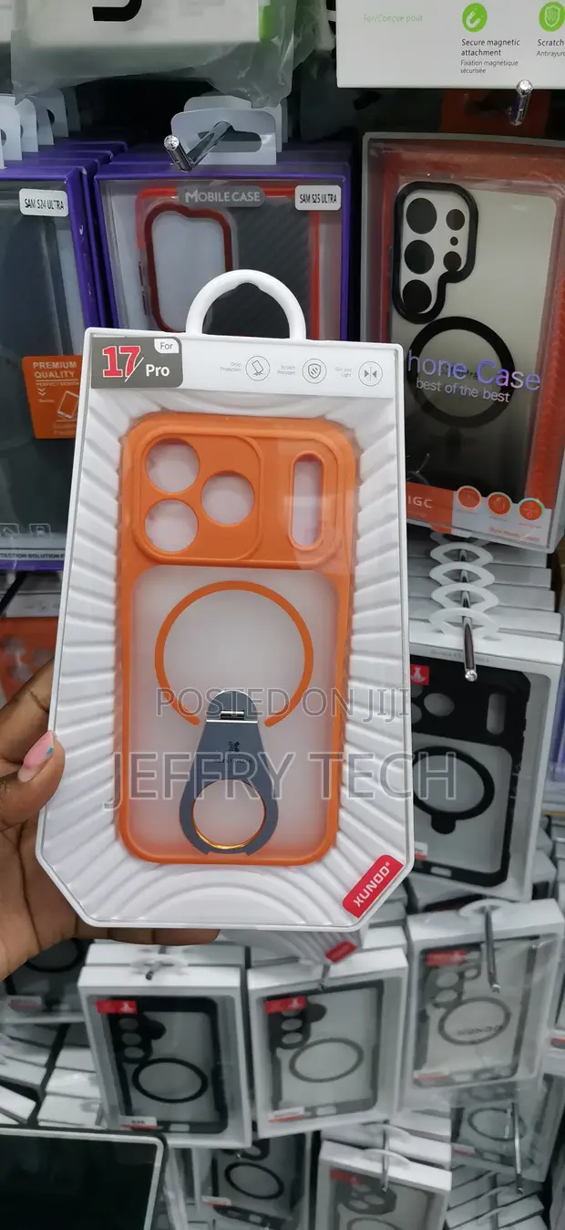 Orange Xundd Magnetic Ring Stand Case for iPhone 17 Pro - 1