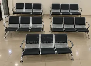 Premium 3-Seater Waiting Bench - Modern Reception