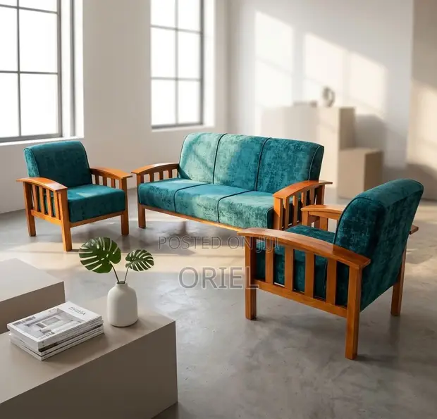 Green 5-Seater Office Sofa - 1