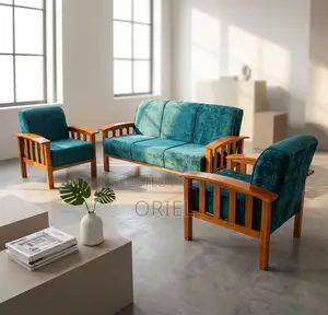 Green 5-Seater Office Sofa