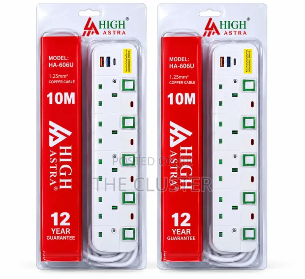 High Astra 6-Way Extension Cable with USB & Type-C - 1