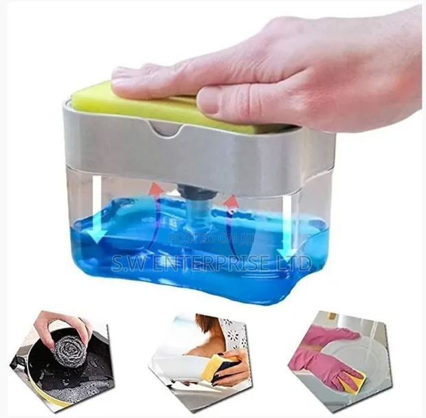2-in-1 Soap Pump Dispenser with Sponge Holder - 1