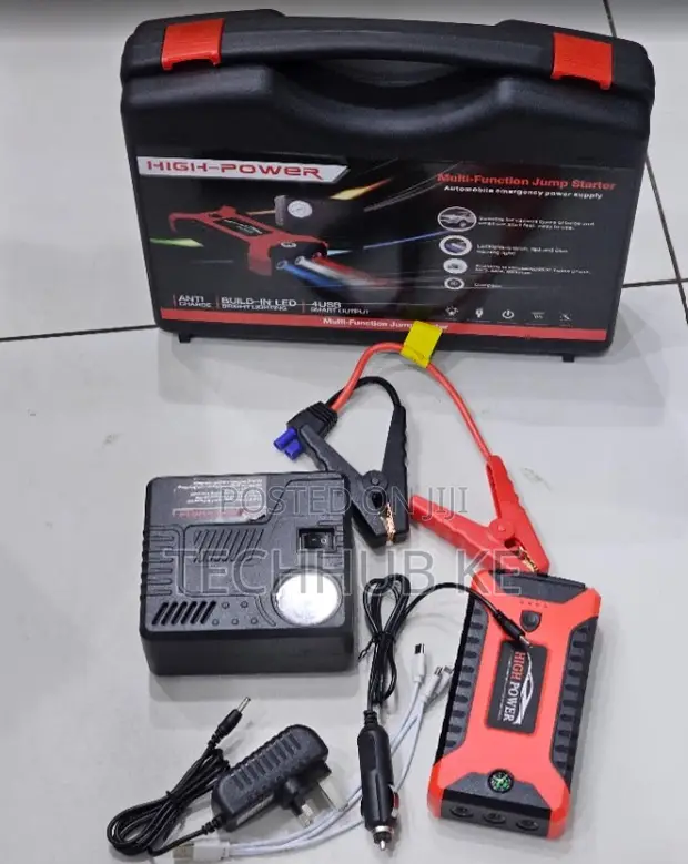 99800mAh Car Jump Starter with Air Compressor & LED - 1