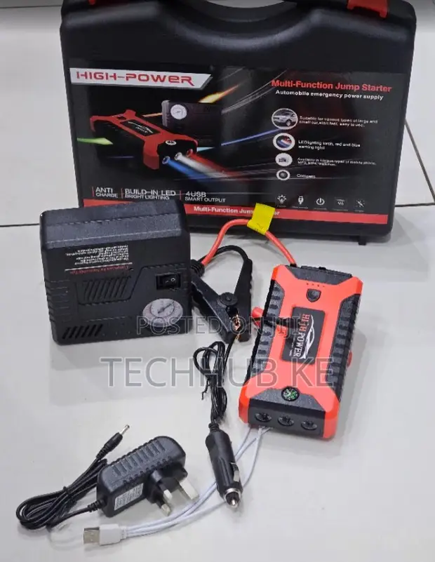 12V Portable Jump Starter & Tire Inflator 600A - 1