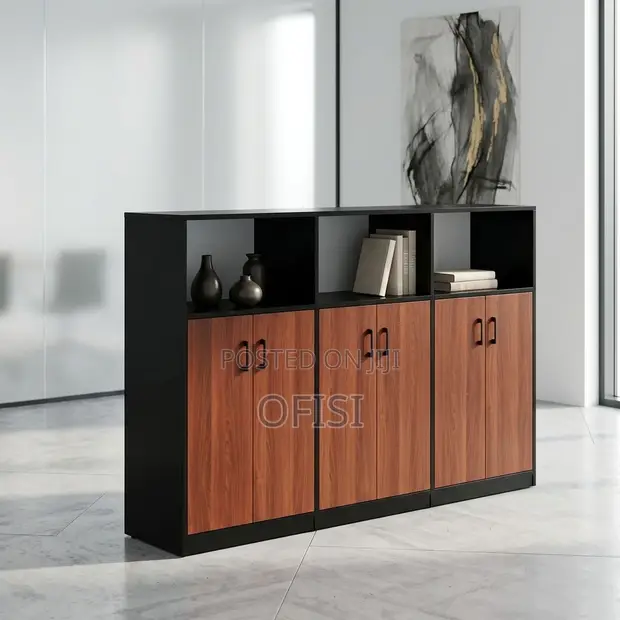 Office Cabinet: 6-Door Storage Credenza - 1
