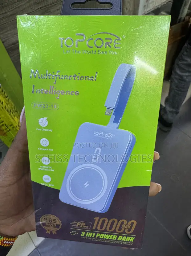 Topcore 10000mAh Magnetic Power Bank - Blue - 1