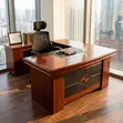 1.4m Mahogany Desk with Side Return - 3