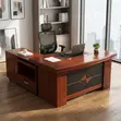 1.4m Mahogany Desk with Side Return - 4