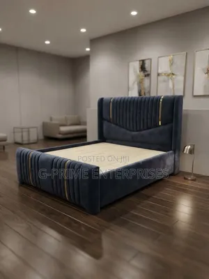 Queen Size Bed Frame - Black V-Shape