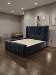 Queen Size Bed Frame - Black V-Shape - 1