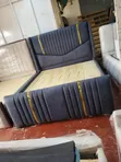 Queen Size Bed Frame - Black V-Shape - 2