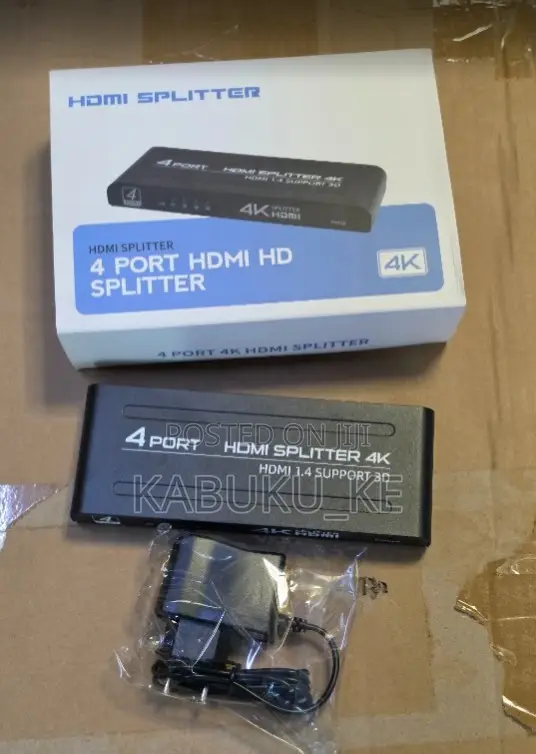1x4 HDMI Splitter - Nyeusi, 4 Ports - 1