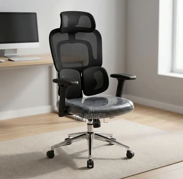 Adjustable Lumbar Workstation Chair - Black - 1