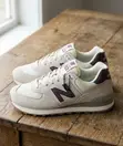 New Balance 574 Sneakers Nyeupe/Burgundy - 1