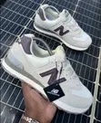 New Balance 574 Sneakers Nyeupe/Burgundy - 2