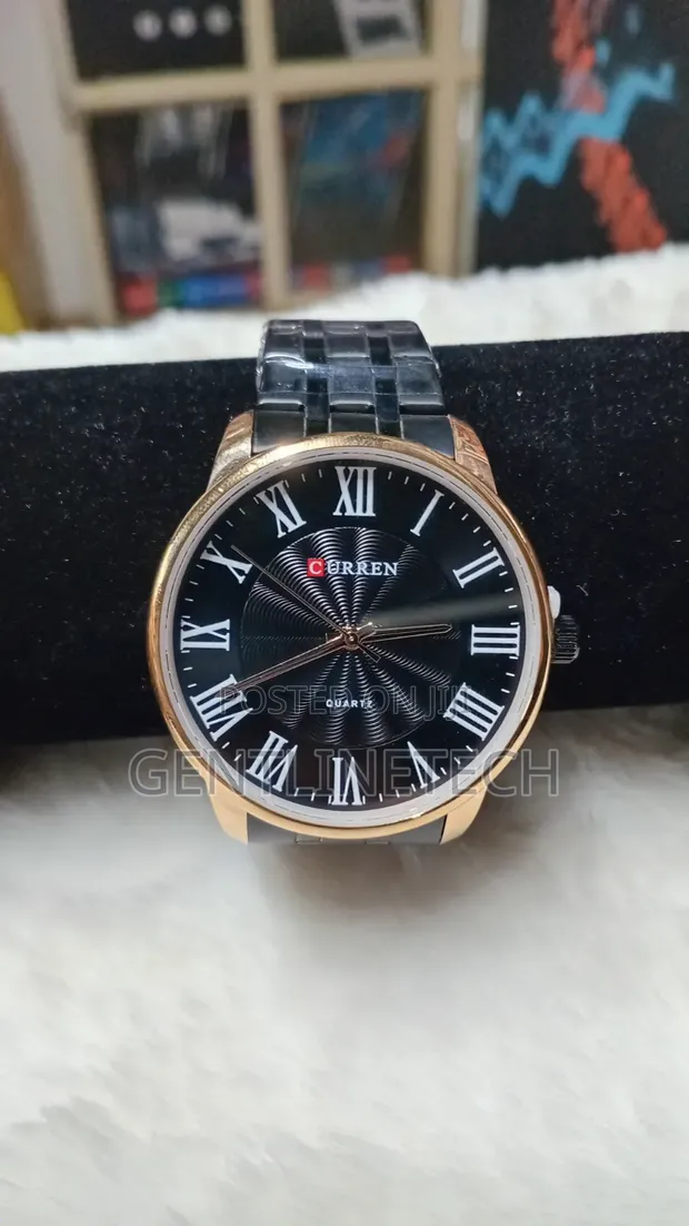 Curren Black and Gold Unisex Watch - 1