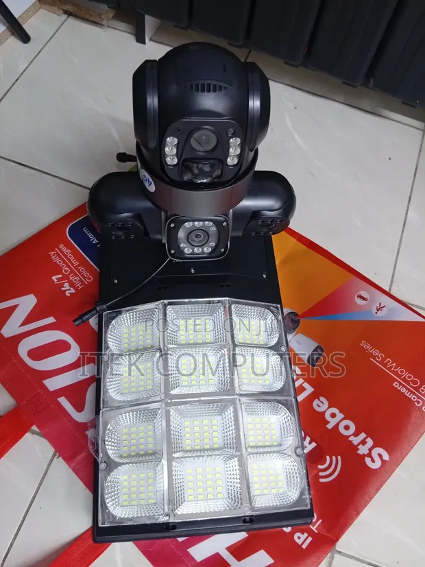 Solar AI Camera & 180W LED Light Security Kit - 1