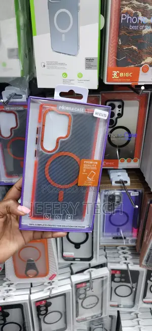 Orange Camera Frame & MagSafe Ring for Samsung Galaxy S23 Ultra