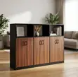 Wooden 6-Door Office Cupboard Credenza - 2