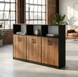 Wooden 6-Door Office Cupboard Credenza - 4
