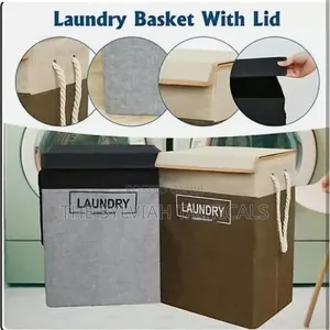 Jute Rope Foldable 70L Laundry Basket with Lid