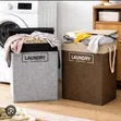 Jute Rope Foldable 70L Laundry Basket with Lid - 2