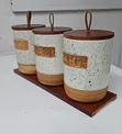 800ml Coffee Bean Container, White Black Dot - 1