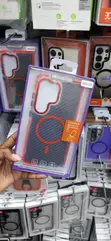 Kesi ya MagSafe ya Carbon Texture Yenye Rangi ya Chungwa kwa Samsung Galaxy S25 Ultra - 2