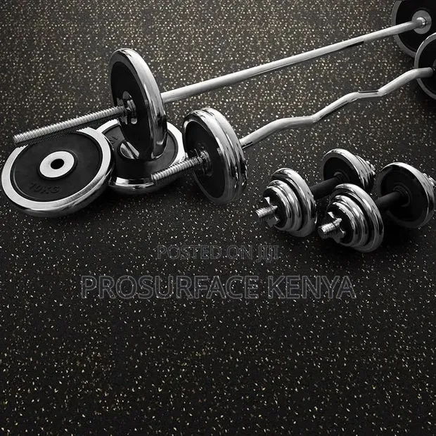 Premium Rubber Fitness Gym Mat - Non-Slip Workout Floor - 1