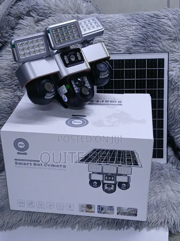 Smart WiFi Triple Lens Solar Camera with 3 LED Lights - 1