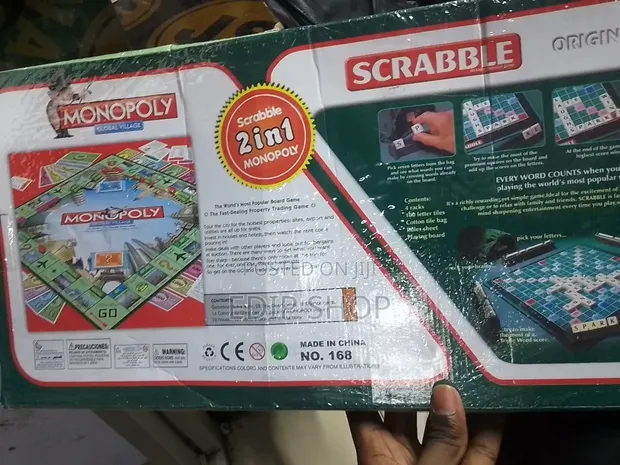 Monopoly 2-in-1 Scrabble Family Game - 1