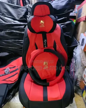 Vifuniko vya Viti vya Gari 5-Seater Nyeusi na Nyekundu