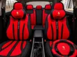 Vifuniko vya Viti vya Gari 5-Seater Nyeusi na Nyekundu - 2