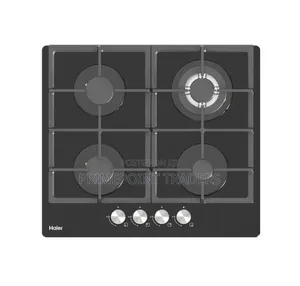 Haier 4-Burner Built-in Hob - Black Tempered Glass Gas Cooker