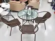 Brown 4-Seater Dining Set ya Nje - 2