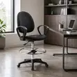 Kiti cha Ofisi cha Counter chenye Armrest ya Plastiki - 3