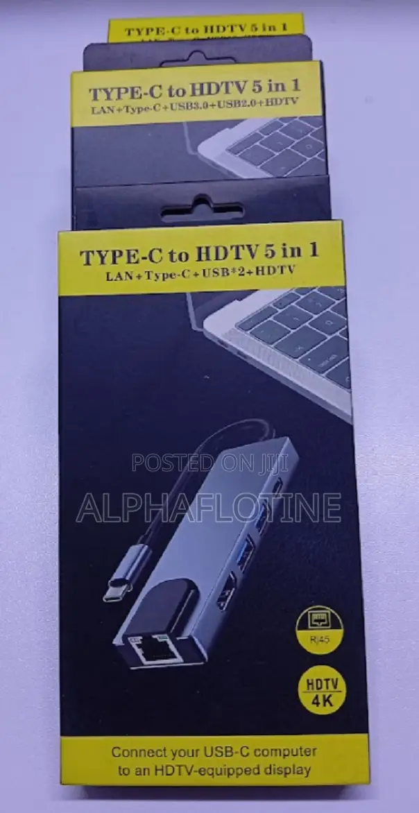 5-in-1 Multiport Hub: HDMI, 2x USB 3.0, LAN, USB-C PD - 1