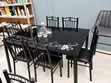 Black 6-Seater Dining Table & Chairs - 1