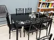Black 6-Seater Dining Table & Chairs - 2