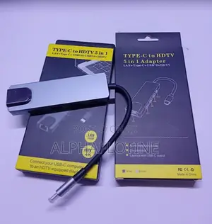 5-in-1 USB-C Hub: HDMI, USB, SD/TF, PD Charging