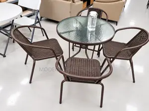 Seti ya Jedwali la Balcony na Viti 4 vya Kisasa