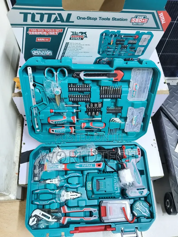 Total 166pc Cordless Brushless Drill Set - 1