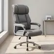 High Back Office Chair with Fixed Headrest - Gray - 1