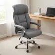 High Back Office Chair with Fixed Headrest - Gray - 2