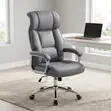 High Back Office Chair with Fixed Headrest - Gray - 3