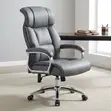 High Back Office Chair with Fixed Headrest - Gray - 4