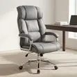 High Back Office Chair with Fixed Headrest - Gray - 5